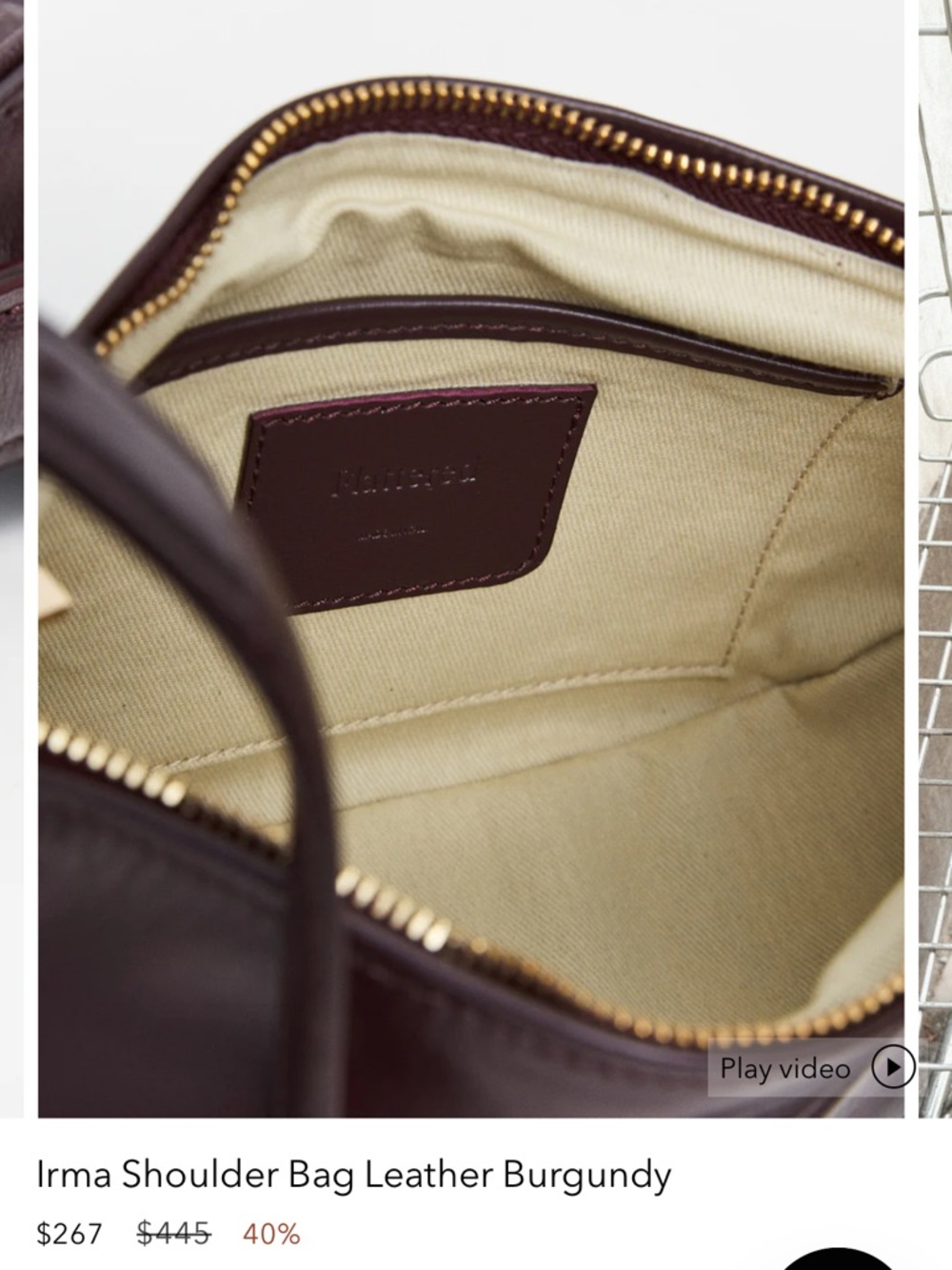 Flattered Irma Shoulder Bag Leather Burgundy - Picture 4 of 14